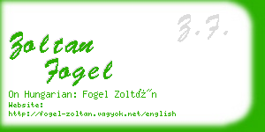 zoltan fogel business card